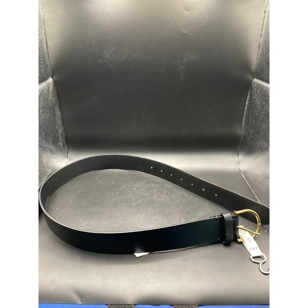 American Eagle Black Genuine Cow Leather Belt Brass D-Ring Buckle Small S/P NEW